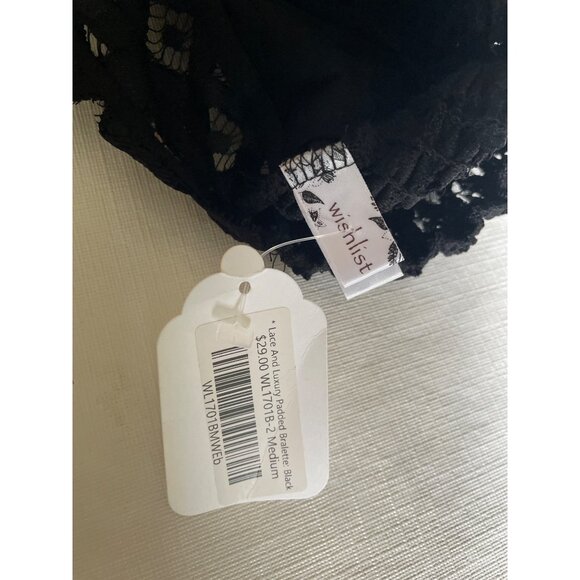 Lace & Mesh Luxury Padded Bralette Black Medium Wishlist - Picture 3 of 4